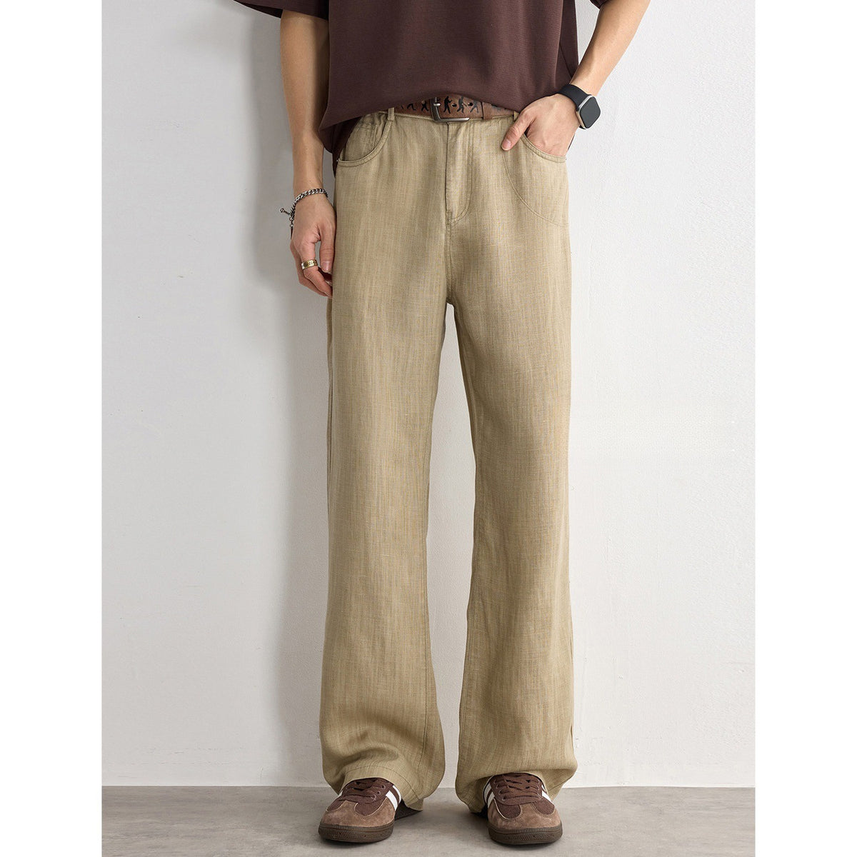 Solo Ride Sky Linge de soie Jambe droite Cool Touch Pantalons respirants