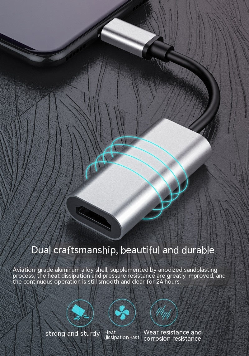 Adaptateur type CToHDMI 4 K30Hz60Hz Convertisseur en alliage d'aluminium Typec