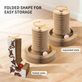 Multi-form Foldable Magic Organ Cat Scratcher Corrugated Cardboard Scratch Board Interactive Cat Toy With Rolling Bell Ball Indoor Kitten Grinding Cla