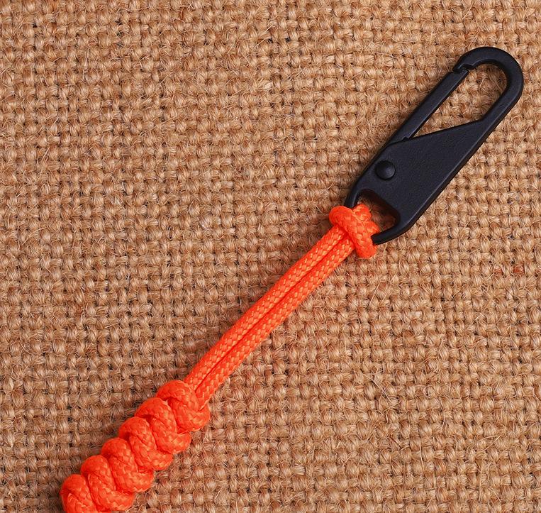 Parachute cordon tissé sac extérieur fermeture à glissière tête de traction cordon amovible