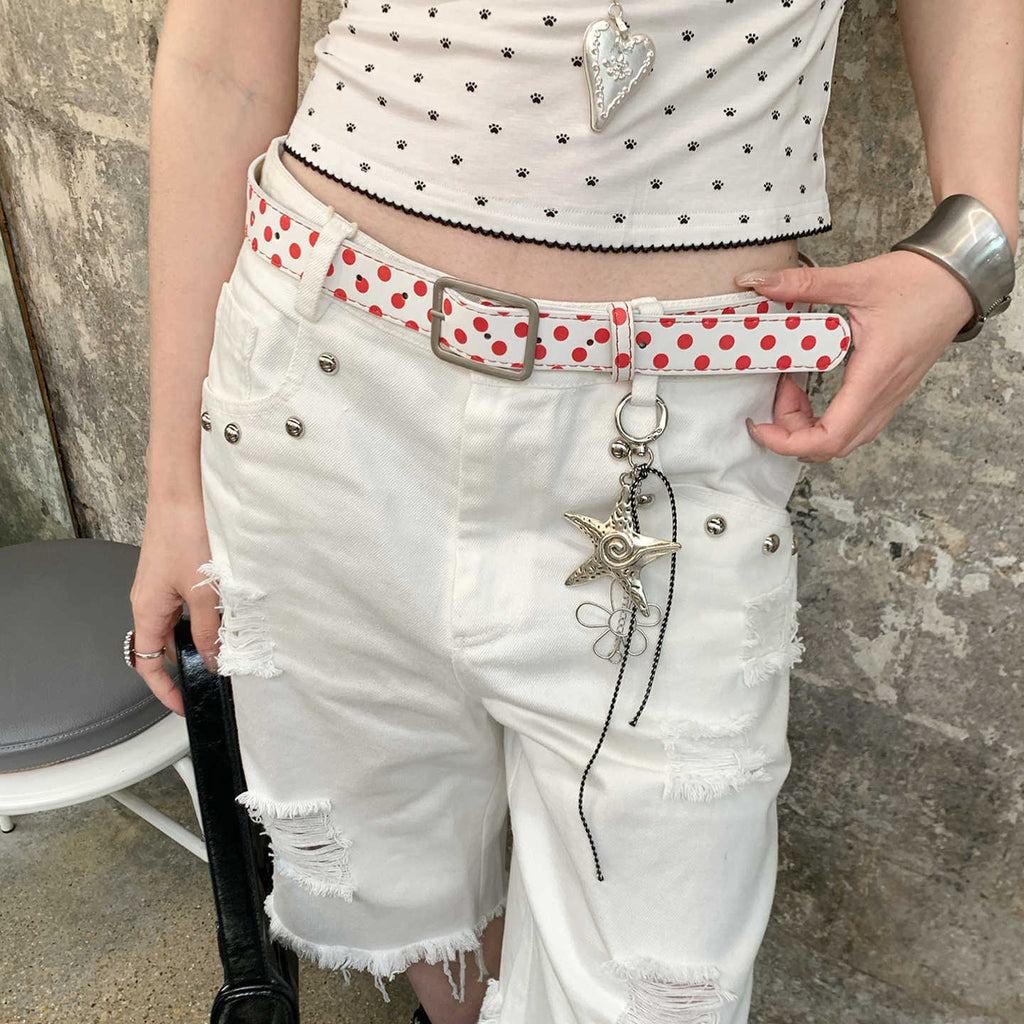 Ceinture de point de crocodile rouge de style féminin