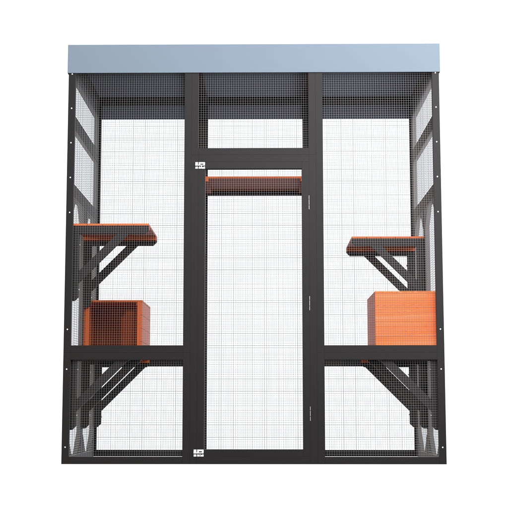 Catio en bois noir de 62.6" pour chats