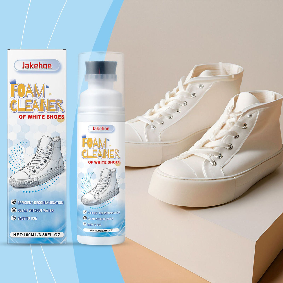 JAKEHOE Blanc nettoyant de chaussures liquide