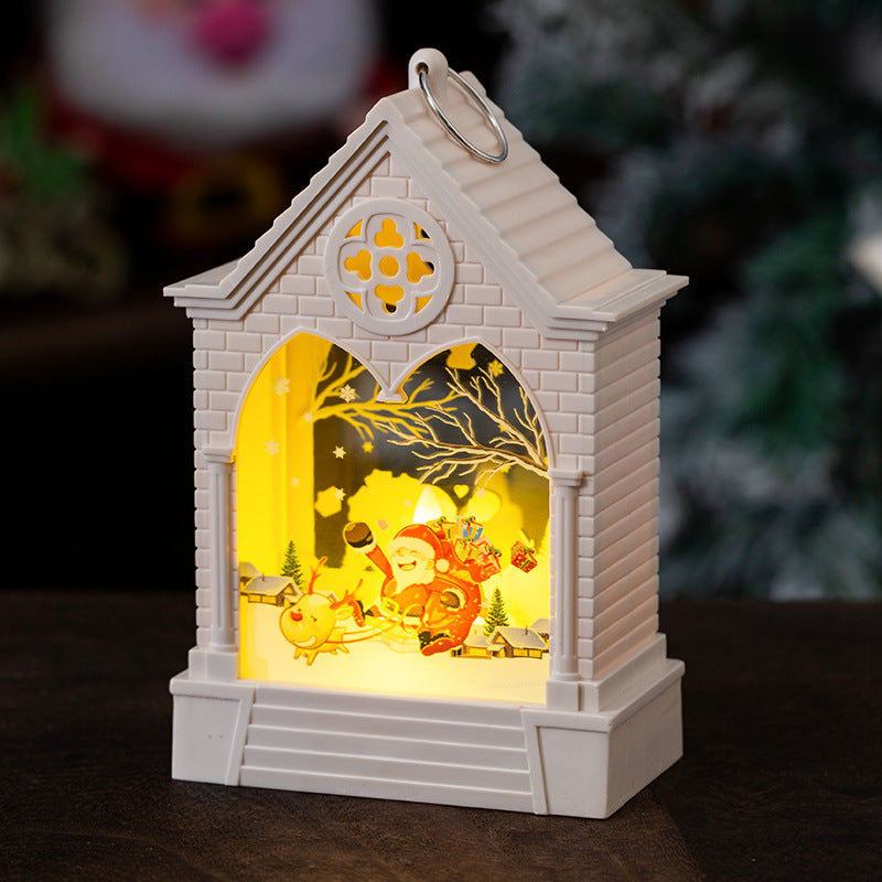 Décorations de Noël Maison de style européen Lumière de nuit LED Bureau Ornements Fenêtre Vent L