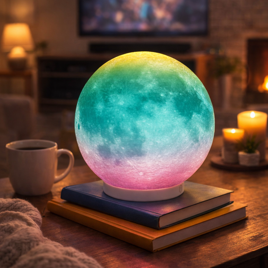 Lampe Lune Imprimée 3D USB Rechargeable Lumière Réaliste Lunaire Lumière de Nuit Pour Chambre D