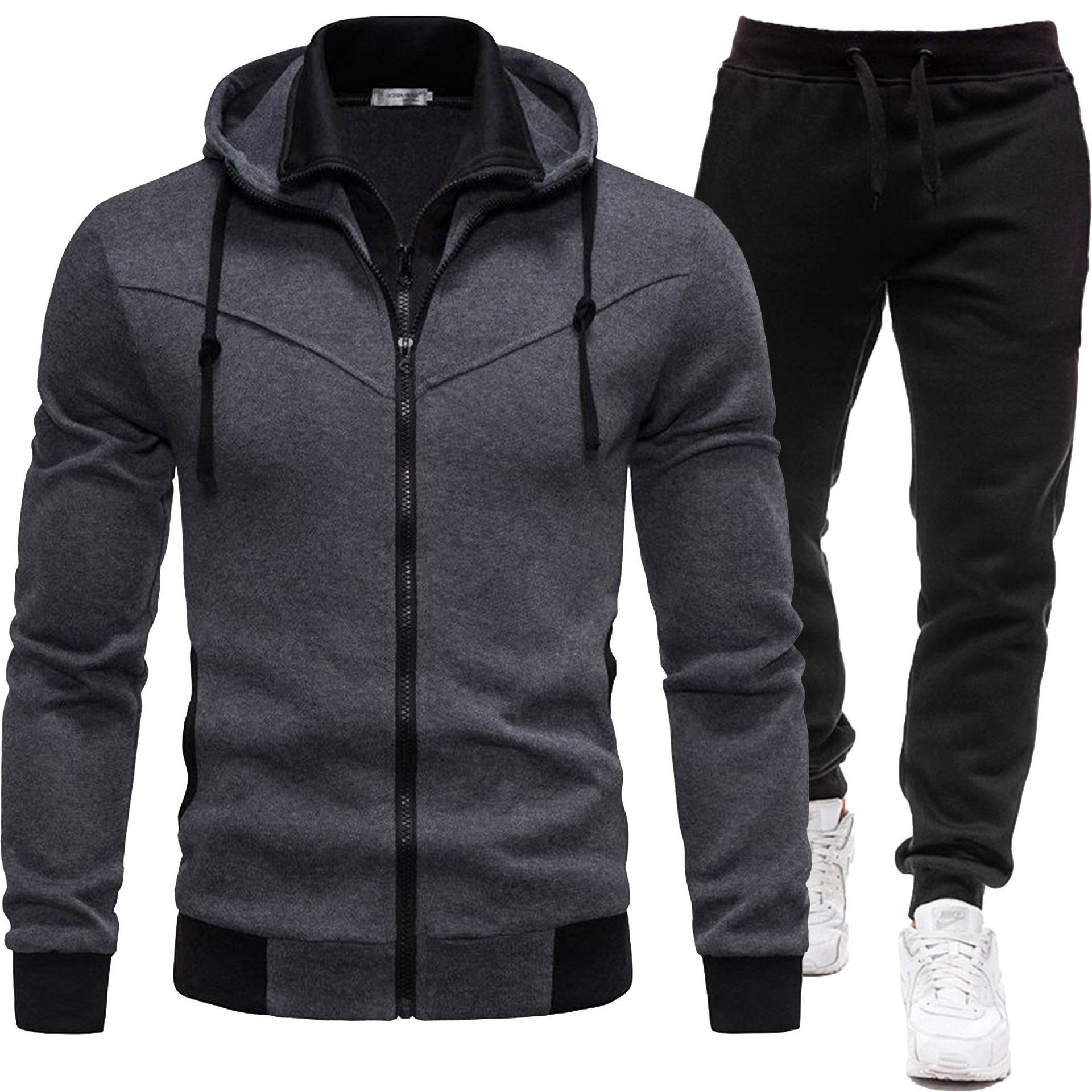 Veste de patchwork sport et pantalons à manches longues occasionnels