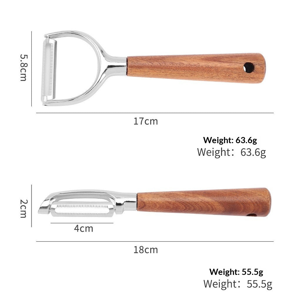 Peeler en acier inoxydable Acacia Wood