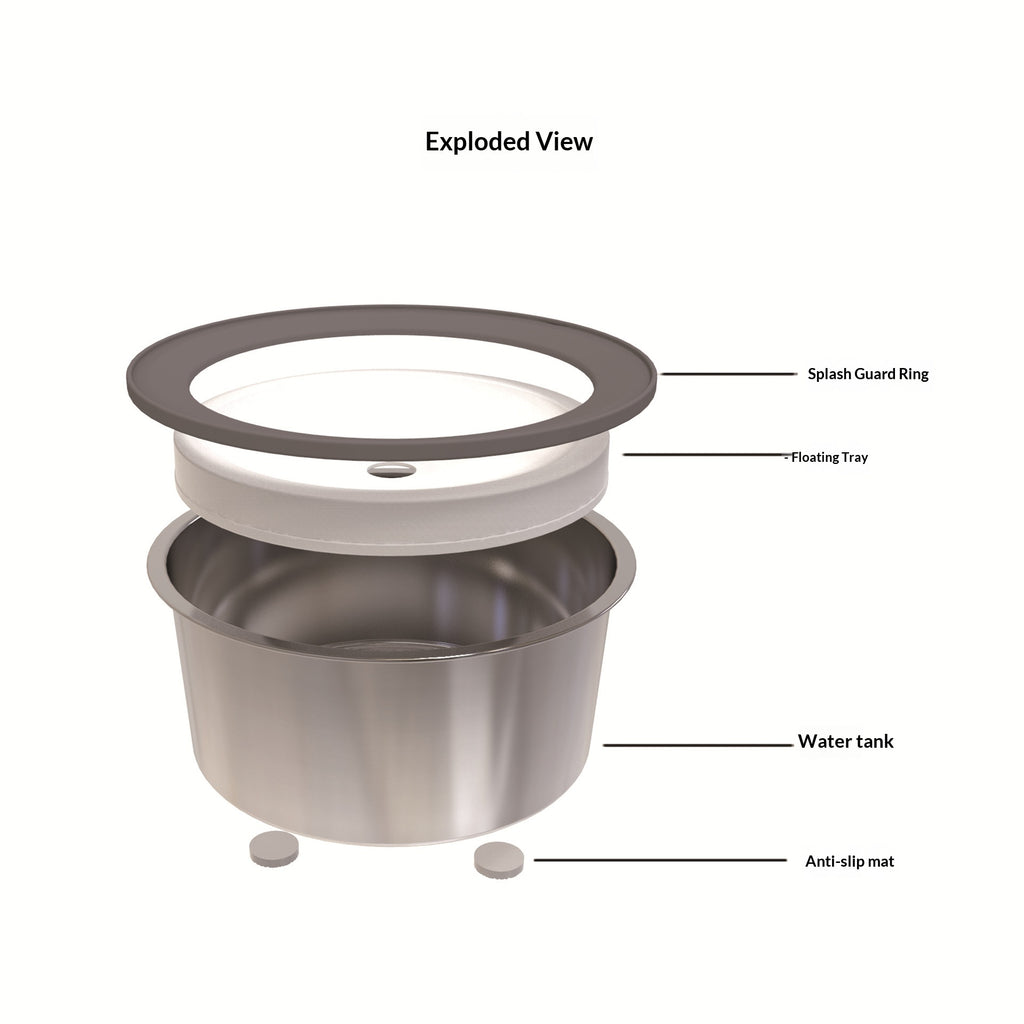 Bateau d'eau en acier inoxydable 2L sans mess