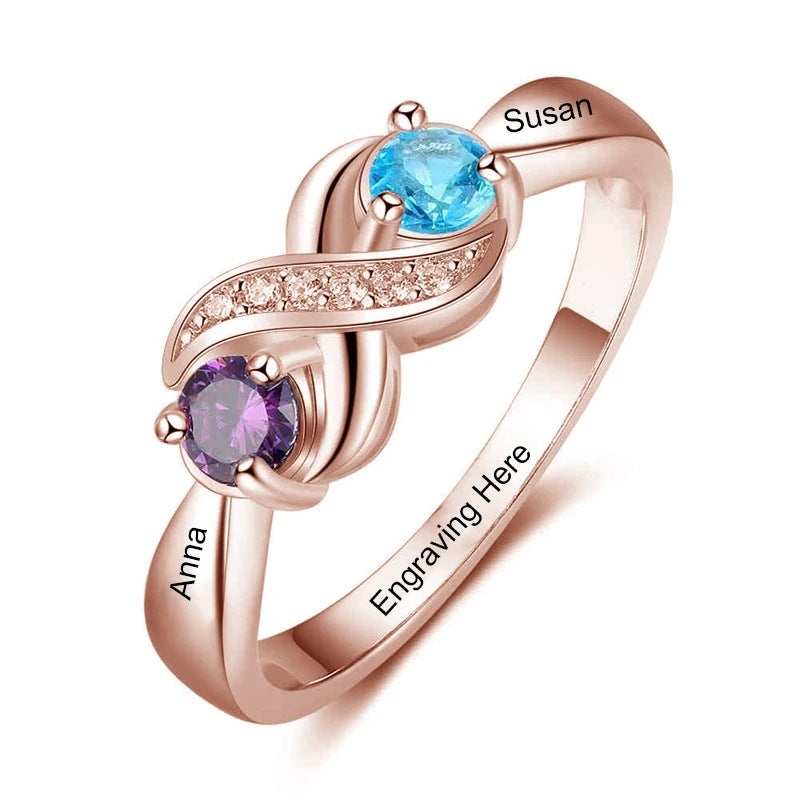 12e anniversaire Pierre Amour Coeur Anneau Femme