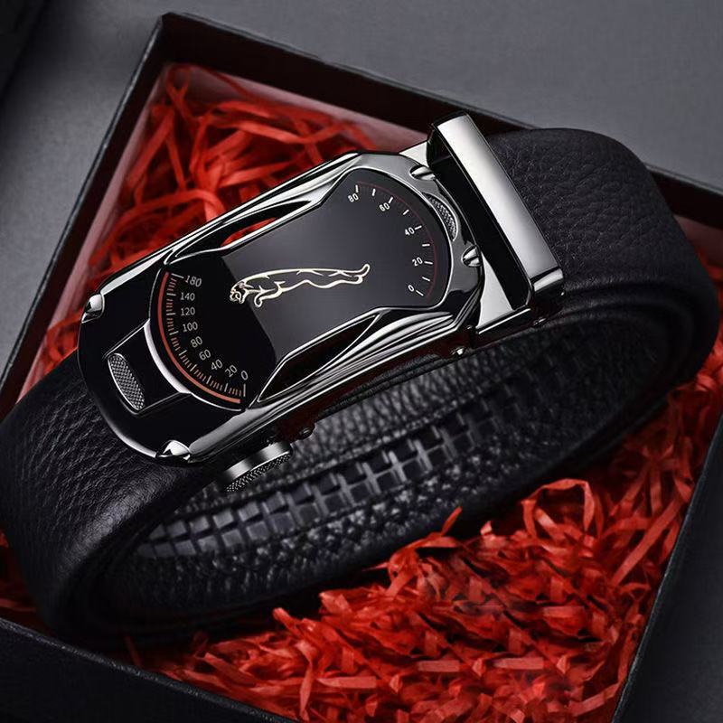 Ceinture en cuir large tendance homme avec boucle automatique