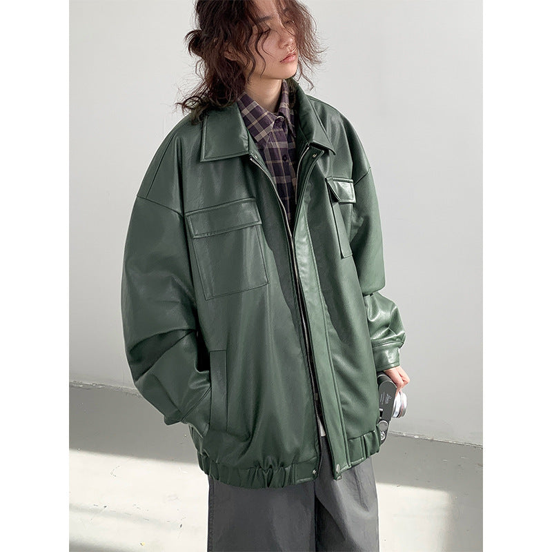 Veste en cuir perdu au printemps et en automne