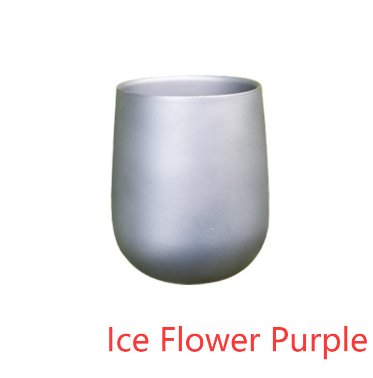 Coupe d'eau à fleurs glacées pour les ménages Coupe de camping en plein air Coupe à poignée double couche