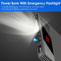 1Pc 20000mAh Power Bank Chargeur de téléphone ultra-mince Double Port USB Lampe de poche Batterie Rester D