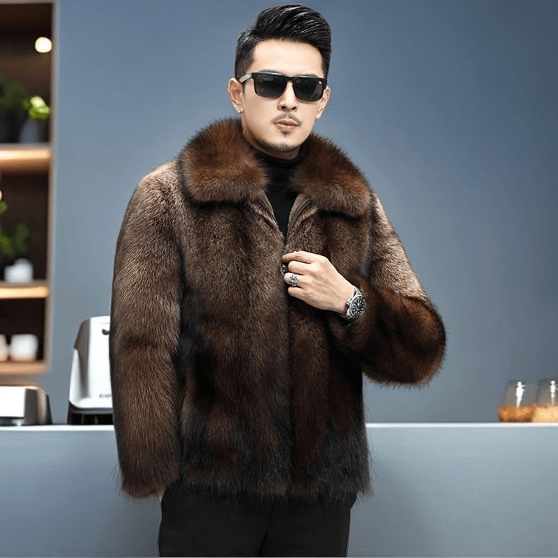Manteau de fourrure de renard épais