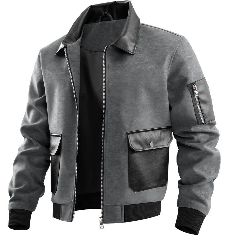 Homme Patchwork Texture Lapel Veste