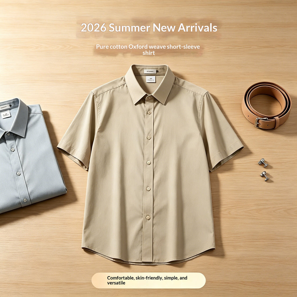 Chemise casuale en coton manches courtes pour hommes