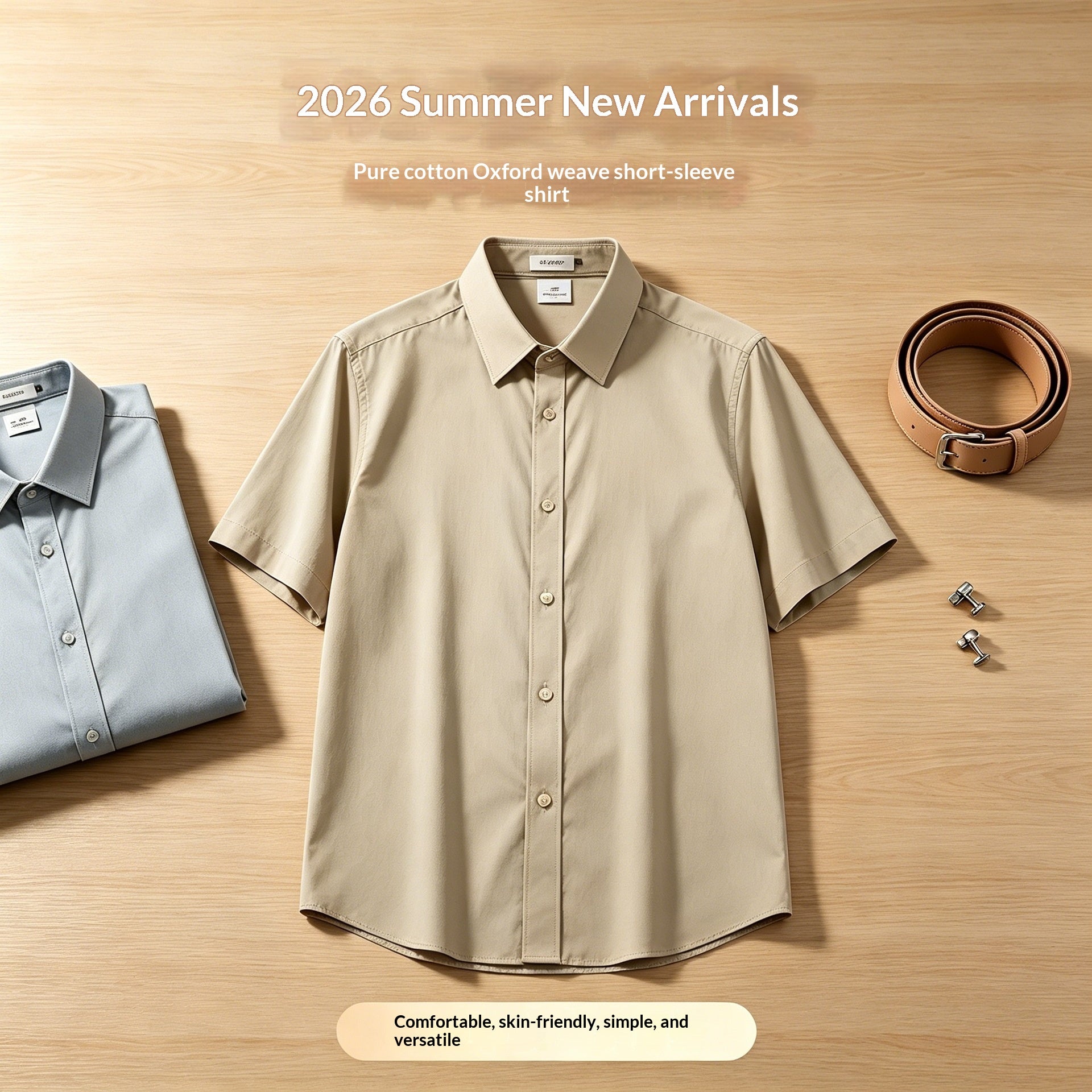 Chemise casuale en coton manches courtes pour hommes