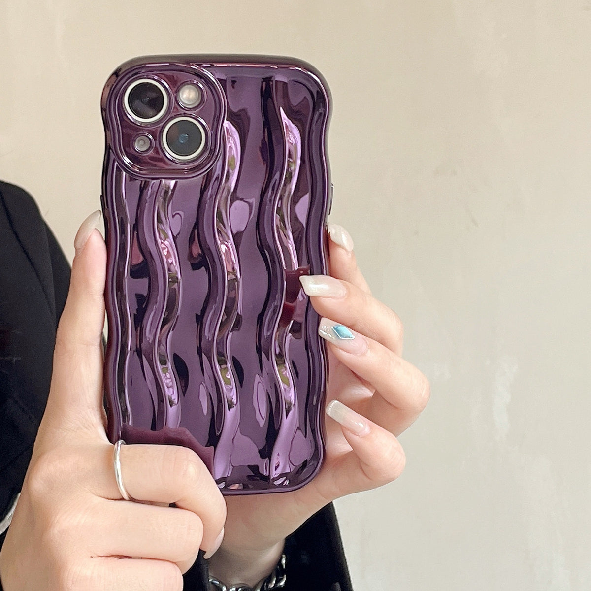 Électroplaquage de l'eau Ripple approprié Case de téléphone couleur solide