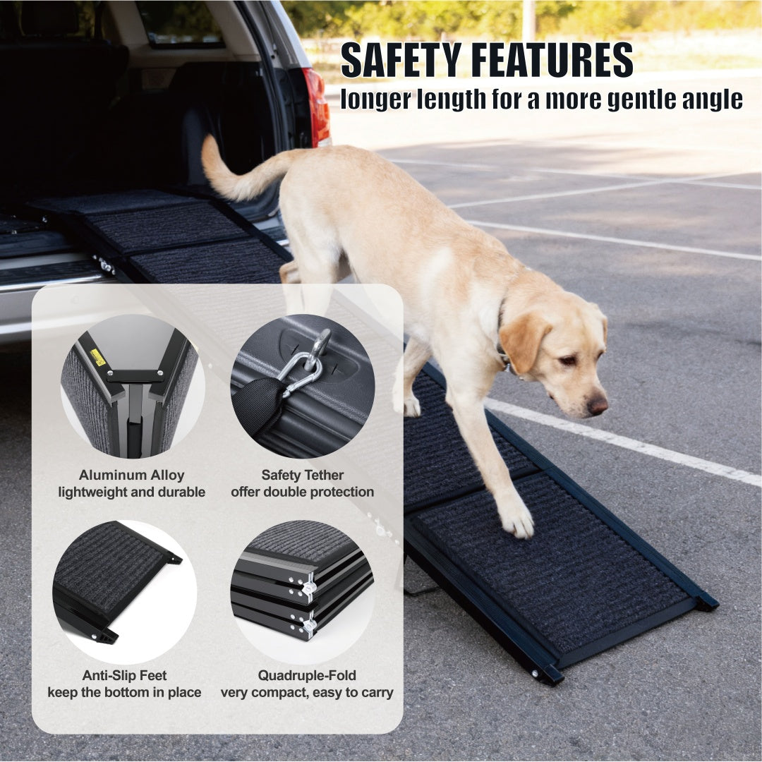 Rampe de chien pour voiture 71 longue et 19.3 large rampes de chien portable pour grands chiens avec rug S non-dérapant