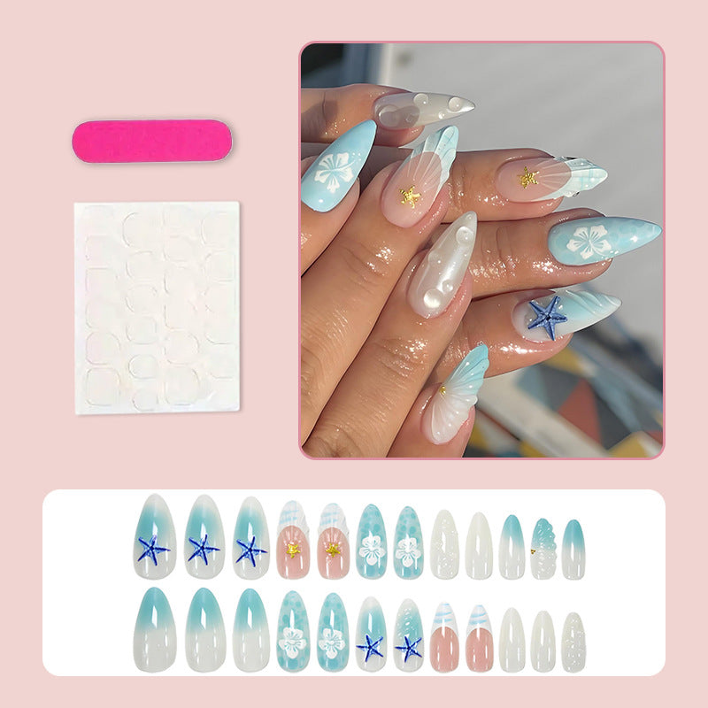 Stickers Blue Starfish Nails Portables 3D pour Manucures