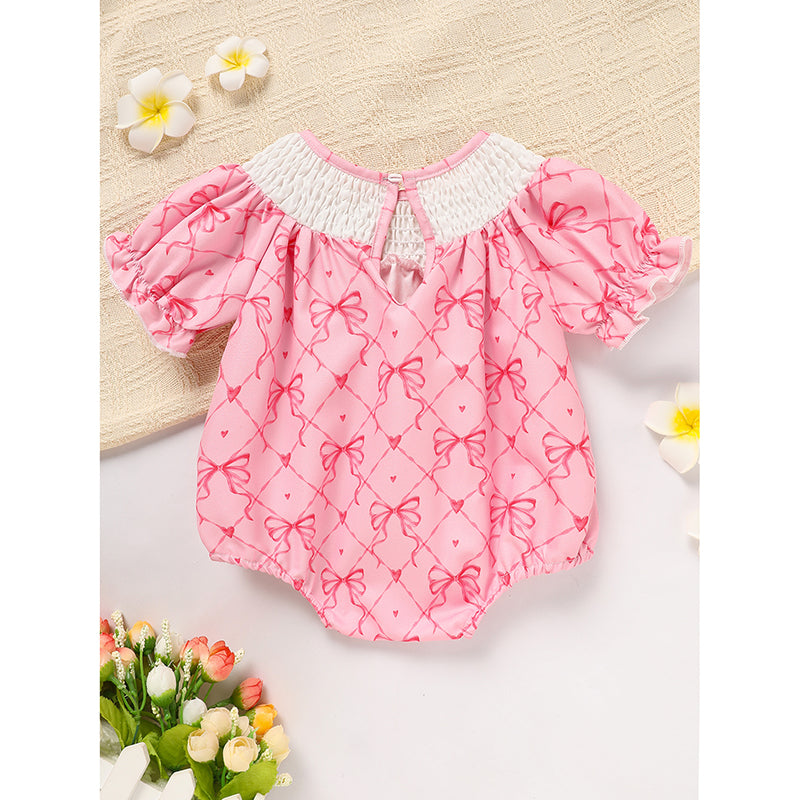 Rompeur graphique Bowknot de bébé fille