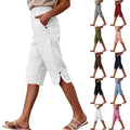 Pantalons casuals élastiqués pour dames Été High-waist
