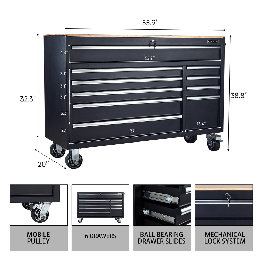 Uniquement pour l'expédition sur Waybill 56-inch 10-drawer Tool Cabinet TT5610