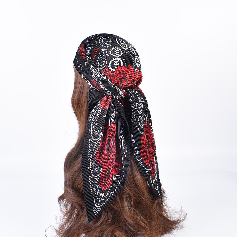Mode Retro Rose Pattern Grand mouchoir