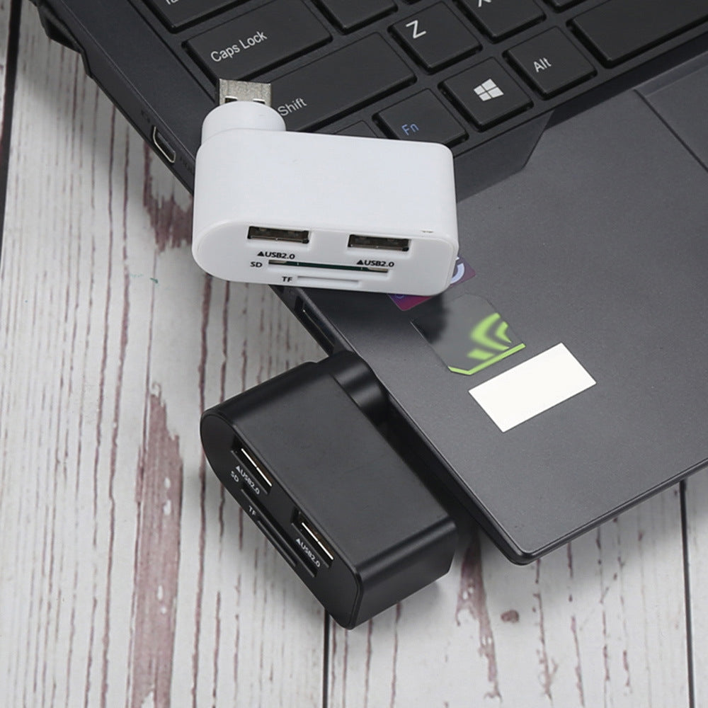 Rotation USB 2.0HUB moyeu multi-fonctions lecteur de carte diviseur un glisser trois port d'amarrage m