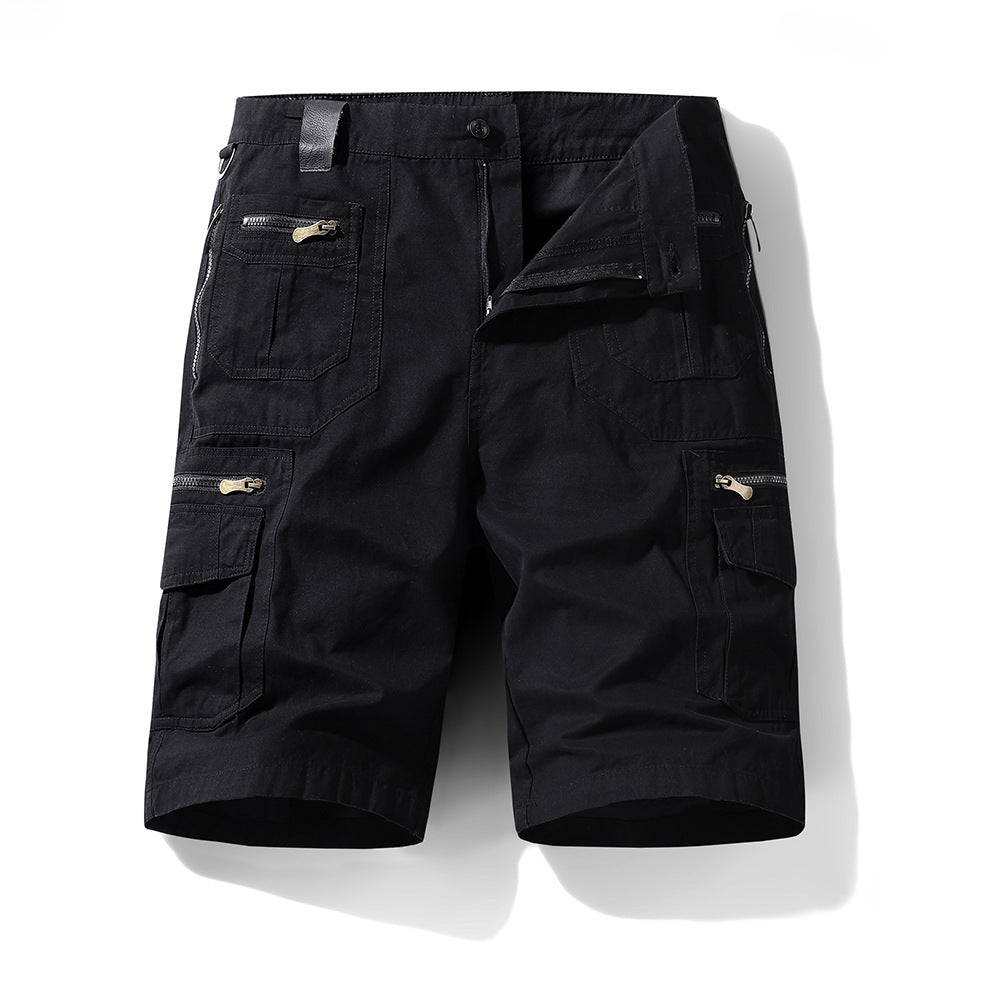 Pantalon de coton pur multi-poches d'été pour homme Solid Color Workwear Capri Pantalons pour homme Plus Si