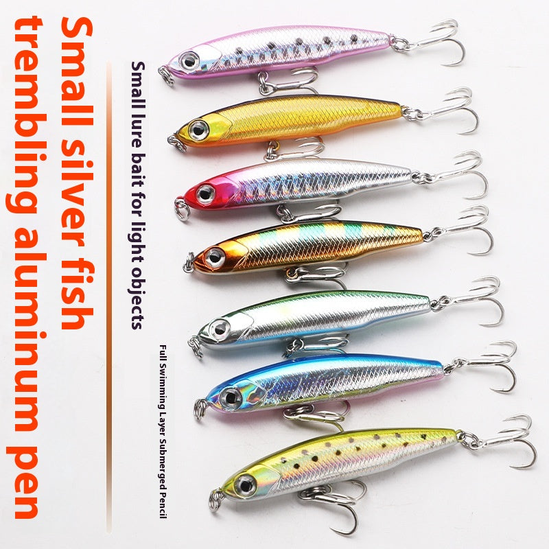 Petit poisson argenté Lure Crayon de crayon Bait Double Crochet Submerged