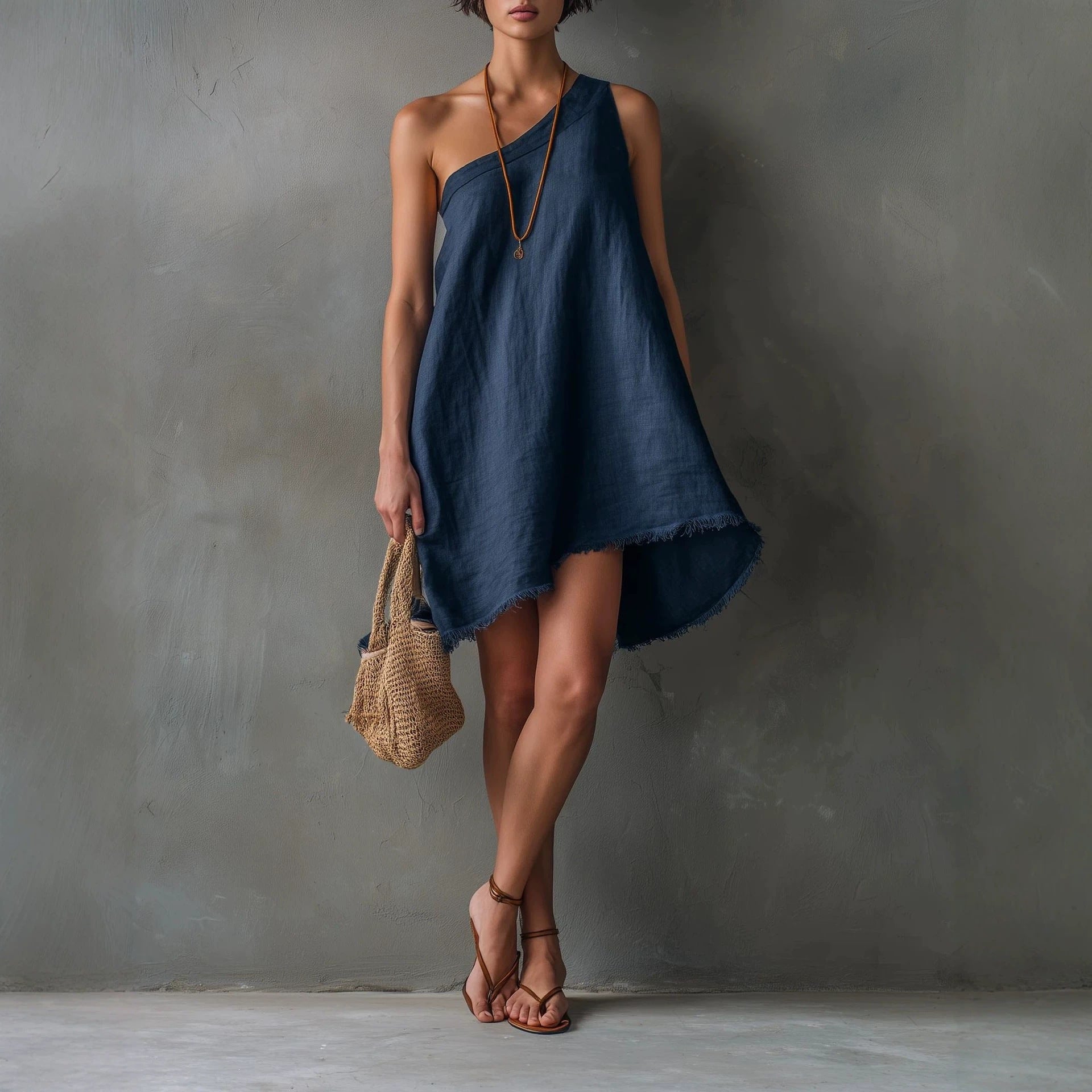 Robe asymétrique décontractée pour femmes