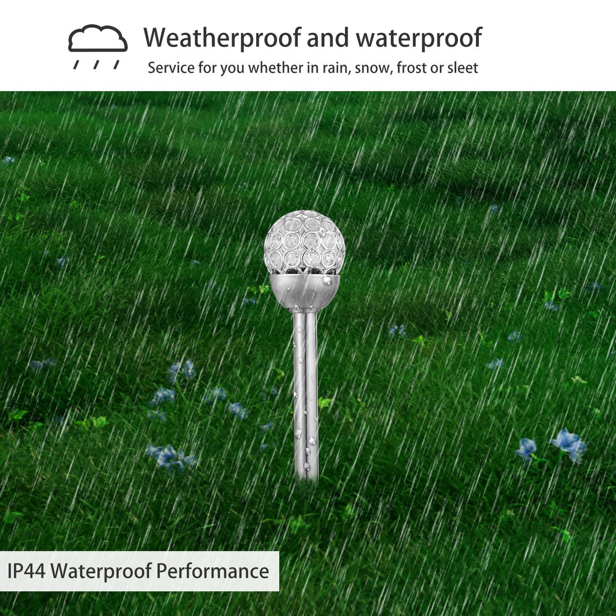 3Pcs Solar Pathway Lights IP44 Waterproof RGB Color Changing for Pathway Garden Walkway Ya