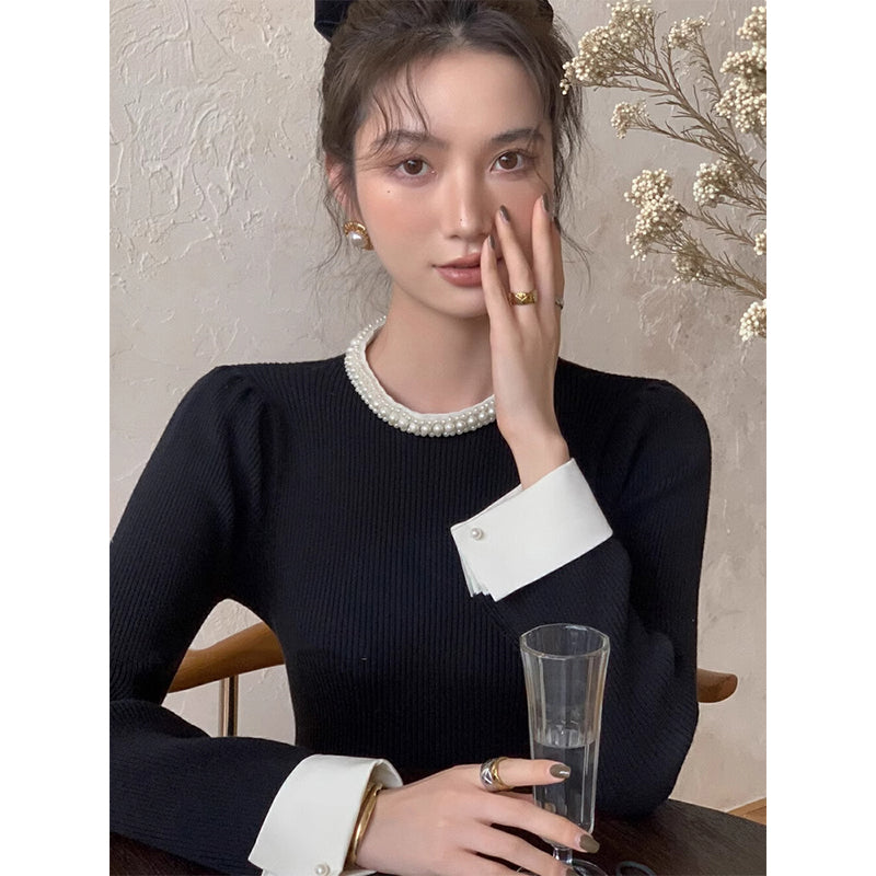 Femmes Sous-coucheuse de style Chanel Chandail d'automne précoce avec un sentiment texturé cozy