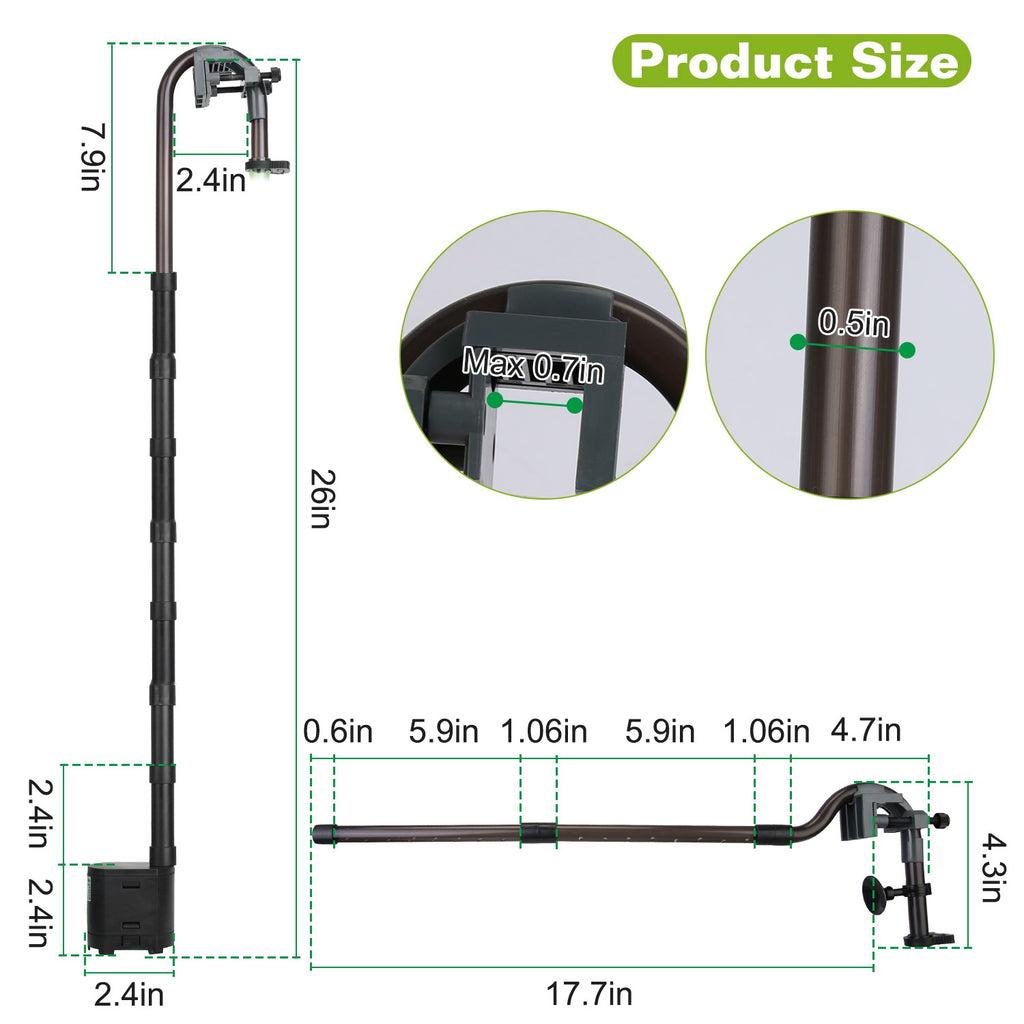 Filtre de cartouche externe 1Pc à 3 étages pour réservoir de poisson Aquarium avec débit de 600L-H 35.4in M