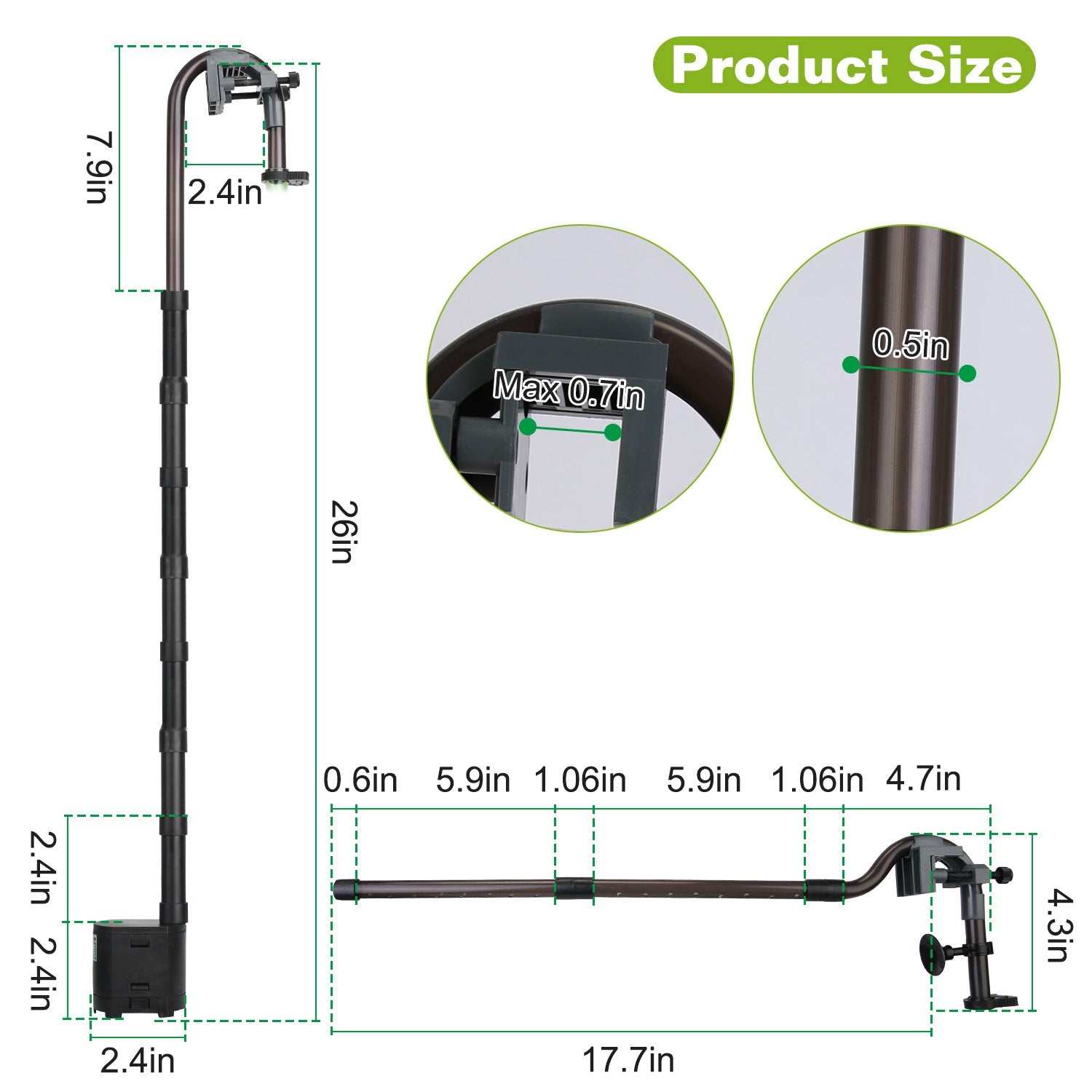 Filtre de cartouche externe 1Pc à 3 étages pour réservoir de poisson Aquarium avec débit de 600L-H 35.4in M
