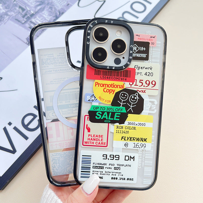 Étiquette fragile Étui de téléphone magnétique résistant à la chute