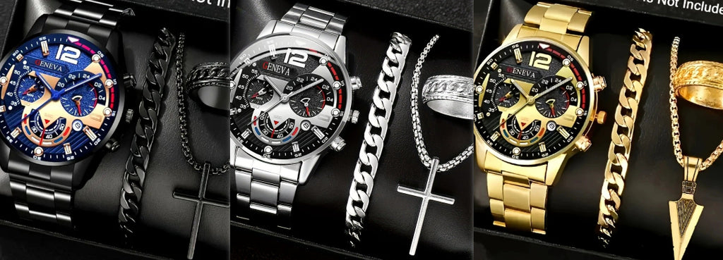 Montres d'affaires Tempérament pour hommes Ceinture d'acier cross