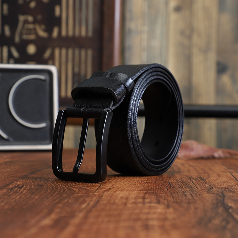 Ceinture en alliage d'épingle pour hommes avec style casual en cuir de vache