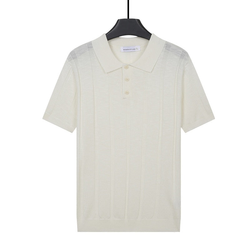 T-shirt à manches courtes tricoté casual pour hommes
