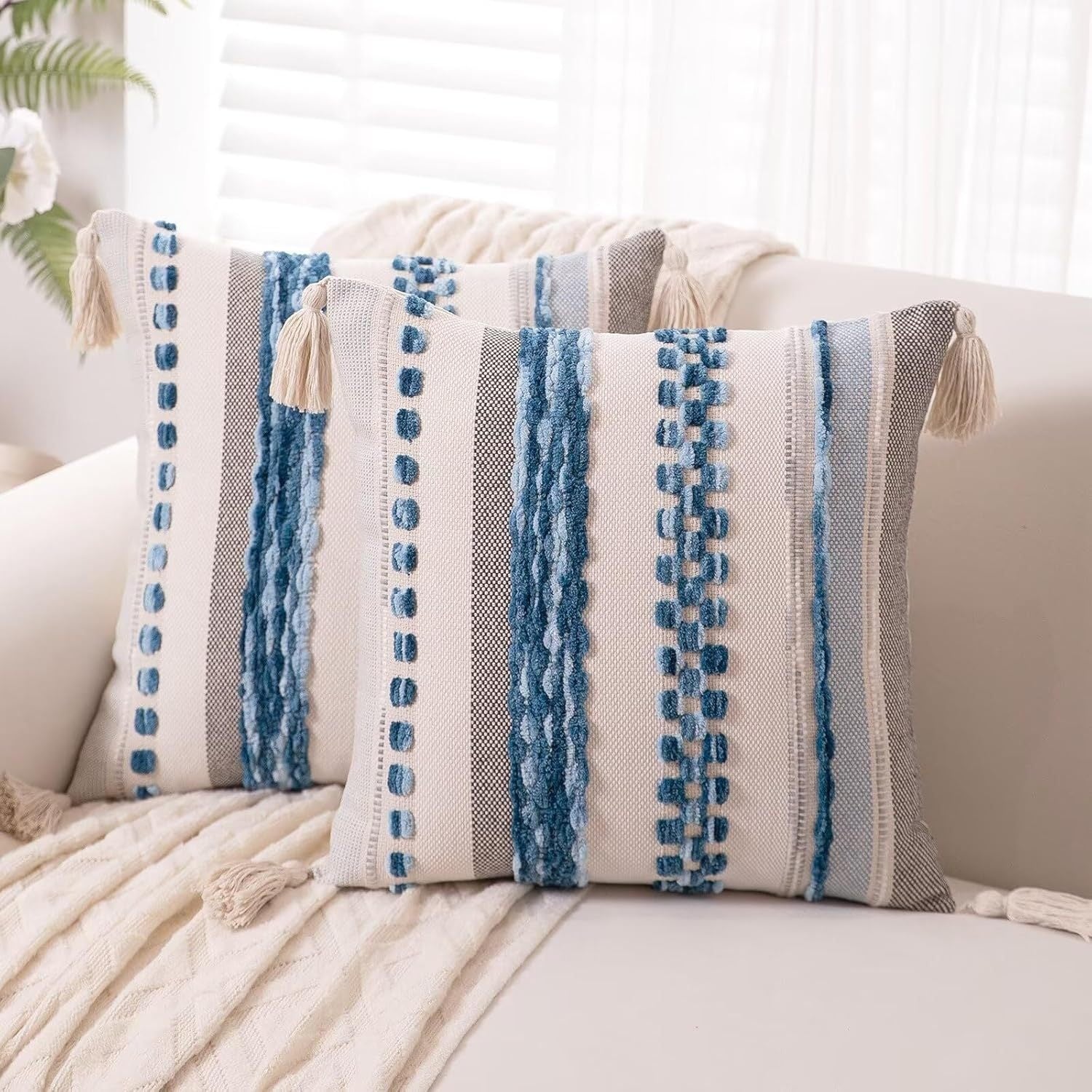 Jacquard Chenille Tassel Oreiller Simple Confortable Et Universally Compatible