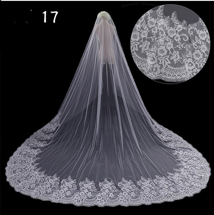 Robe de mariée Long Tail Luxury Super Fée Veil de mariage