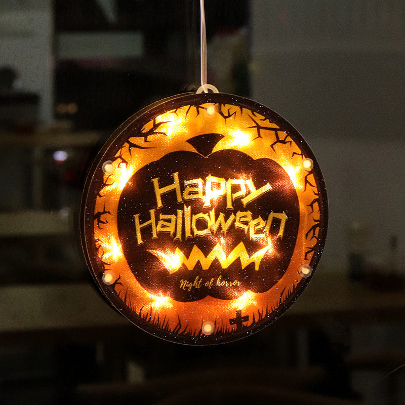 En stock Traitement Halloween Lumineux citrouille décoration légère Fête fenêtre pendentif Atmos