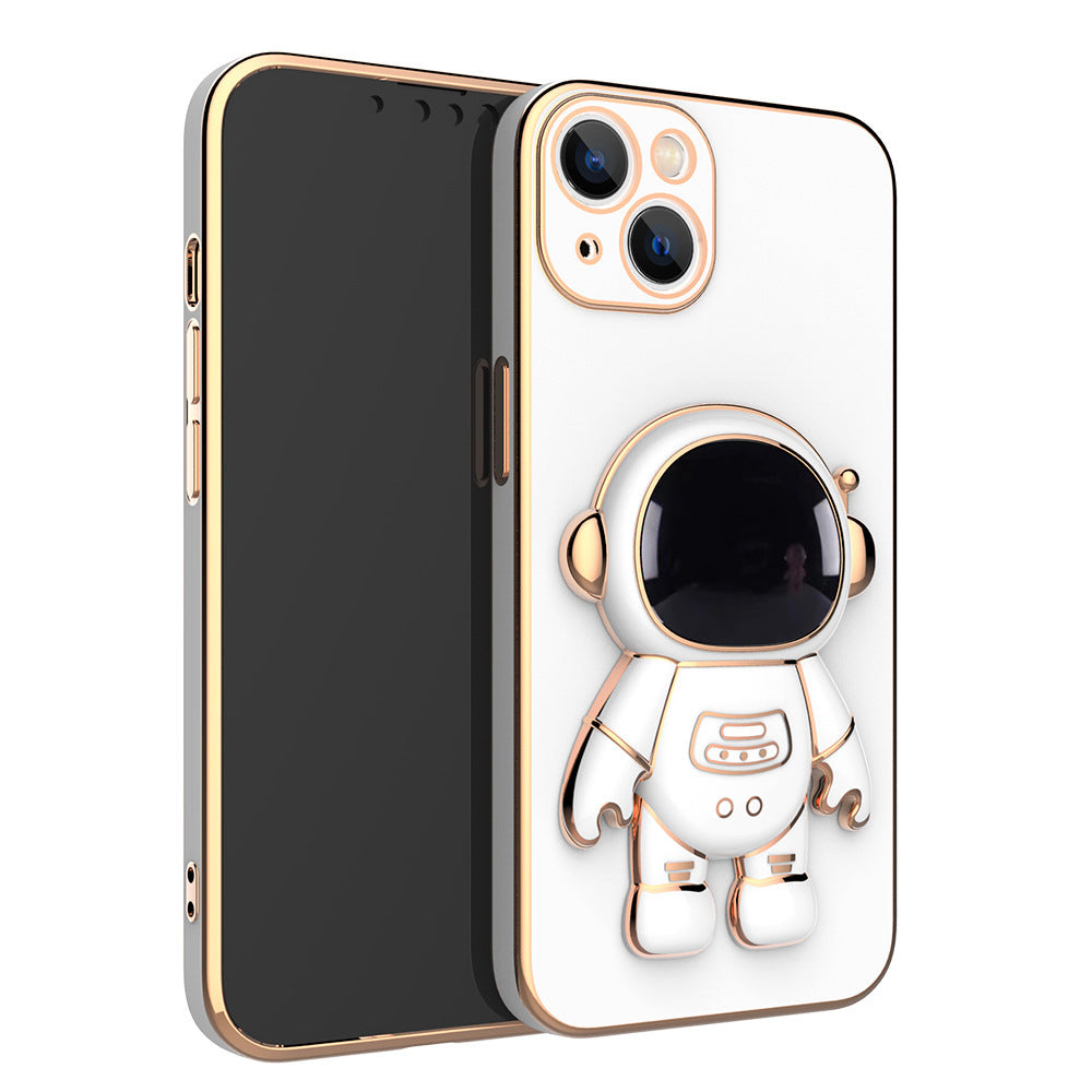 Étui de téléphone mobile Astronaute à trois dimensions All-inclusive Anti-fall Electroplating Brack