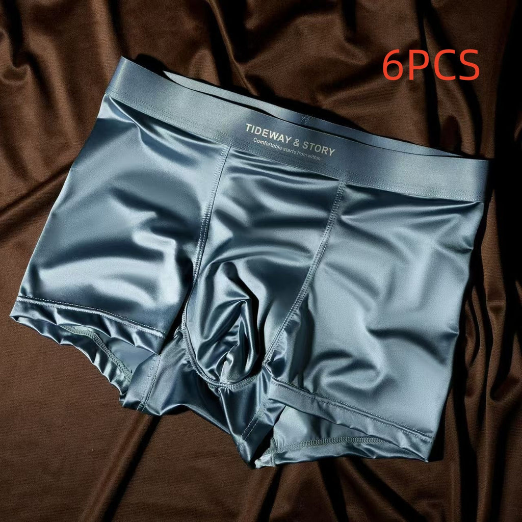 Ice Silk Hommes Sous-vêtements Light Luxury Satin Boxers