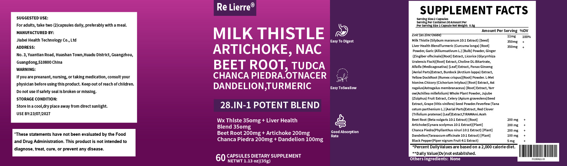 Supplément santé du foie