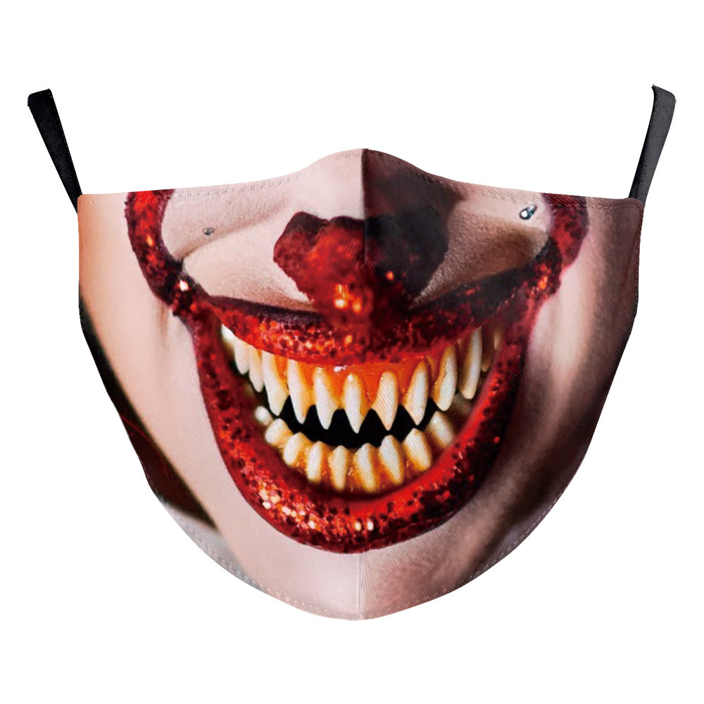 Impression numérique Clown Halloween Funny Horror Double couche Masque de poussière