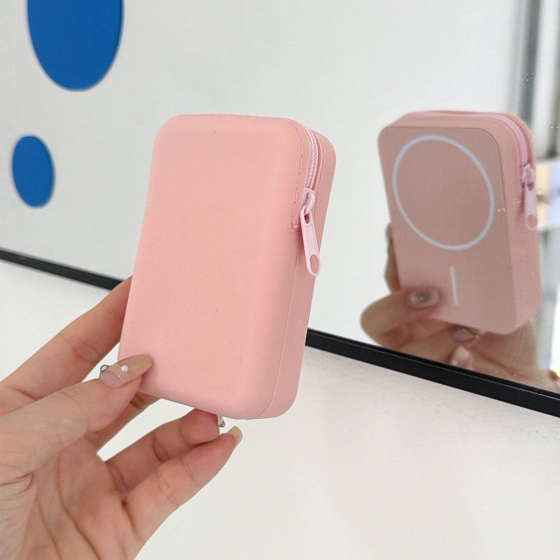 Pièce magnétique en silicone et support de carte avec poche de stockage de support