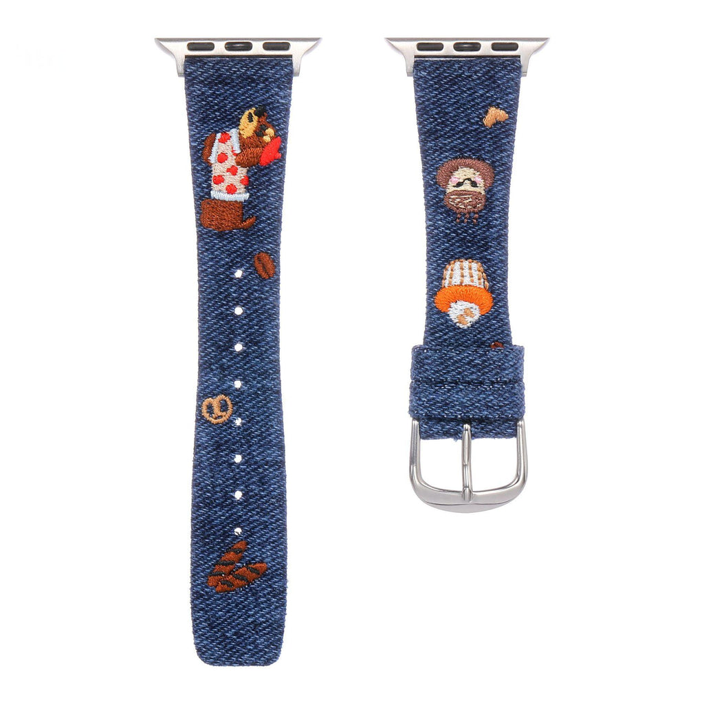 Retro-style Denim Loafers avec une bracelet de montre chiot