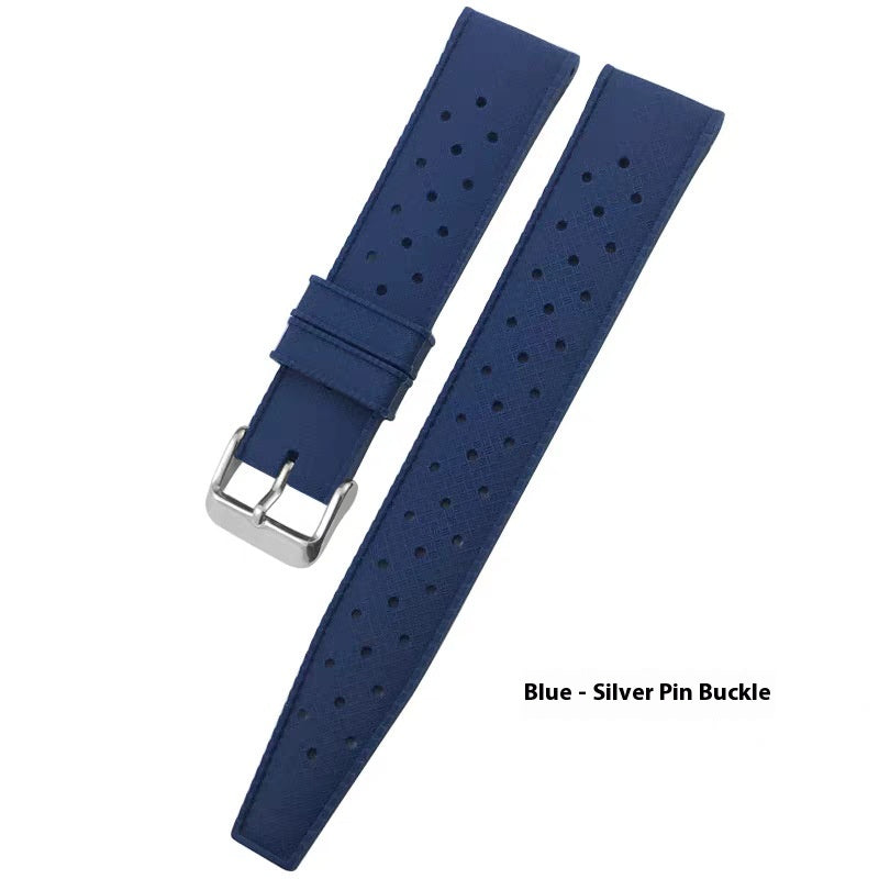 Solid Couleur Minimalisme Montre en caoutchouc Bracelet vert bleu foncé